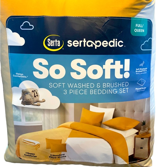 Sealy Bedding Serta Sertapedic 3 Pc So Soft Comforter Set Gold